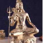 Pure Brass Lord Shiva Statue | 23" x 14.5" x 10" | 16.5 kg | Glossy Lacquer Finish | Mahadev on Tiger Throne | Sacred Hindu Art | Jaipurio